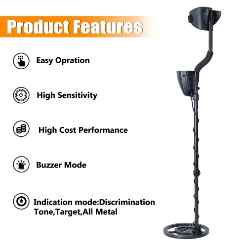 

MD-3040 LCD Display Screen 250mm Waterproof Search Coil Handheld Portable Metal Detector Easy Installation High Sensitivity High Accuracy Metal Detecting Tool Treasure Gold Metal Detector Gift Present for Adults and Kids