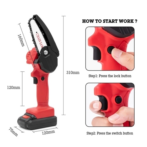 

Portable Rechargeable Cordless Chainsaw for Wood Cutting Tree Pruning