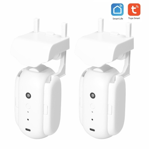 2 pcs Tuya Smart Rideau Moteur BT Commutateur de Commande Vocale Électrique Rideau Robot APP Contrôle Minuterie Configuration Compatible avec Alexa Google Home pour Roman Rod