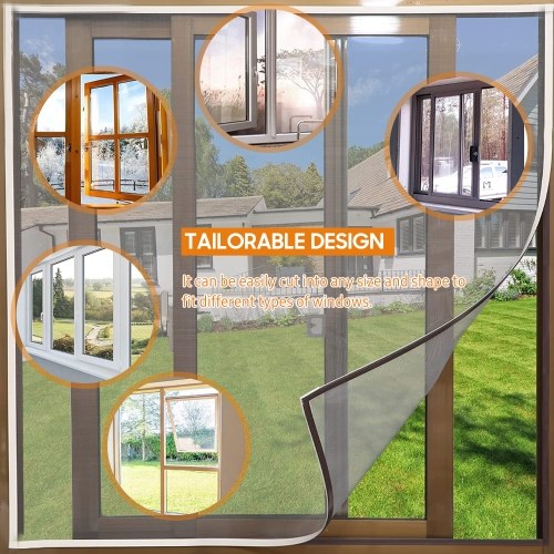 

KKmoon DIY Window Screen with Self-Adhesive Tapes Household Mosquito Screen Mosquito Net Mosquito Protector Mesh Curtain Door Net 100*100cm
