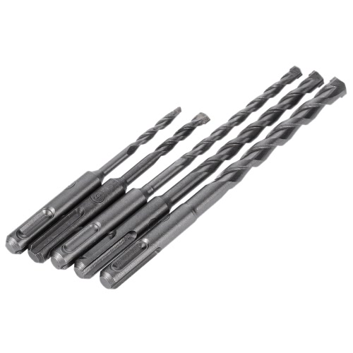 

5pcs/set 2 Pits 2 Slots SDS Electric Hammer Drill Bit Set SDS-plus Rotary Hammer Drill Bit Set 5mm 6mm 6mm 8mm 10mm