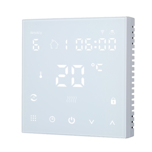 Termostato digital inteligente Wi-Fi Controlador de temperatura Control de aplicaciones Pantalla LCD Panel de control táctil Temporizador programable 16A para calefacción eléctrica