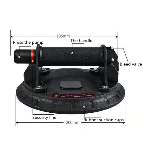8inch Vakuumsauger 200kg Lagerkapazität Heavy Duty Vakuumheber für Granitglas Heben