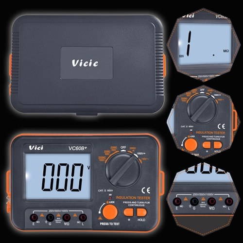 

VC60B+ High Accurancy Digital Insulation Resistance Tester Portable MegOhm Meter with Backlight