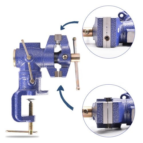 

Double Jaw Bench Vise 360-degree Rotation Heavy Duty Multifunction Table Vise with Adjustable Clamping Range for Woodworking DIY Hand Crafts