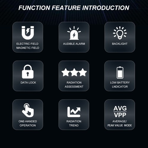KKmoon kkm825 Handheld Electromagnetic Radiation Tester Multi-function Electromagnetic Radiation Detector with Large LCD Screen 