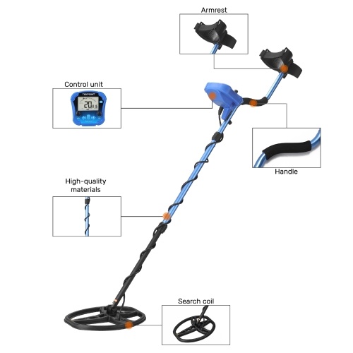 

MD8050 Underground Metal Detector Handheld Metal Detector Portable Detachable Easy Install Metal Detector High Sensitivity Underground Metal Detector with Backlit LCD Display 11 Inch Search Coil for Kids Adults