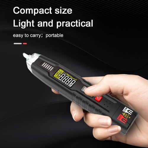 HABOTEST HT122A Pen Type Digital Multimeters Smart Handheld Multi-meter True RMS LCD Display 4000 Counts NCV Meter Voltmeter Pen Tester DC/AC Voltage Resistance Capacitance Frequency Tester Phase Sequence Detection 