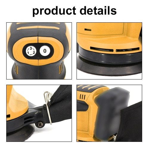 

Cordless Electric Car Polisher 3 Gears of Speeds Adjustable Auto Polishing Machine Multifunctional Wood Metal Waxing Grinding Machine with 23pcs accessories