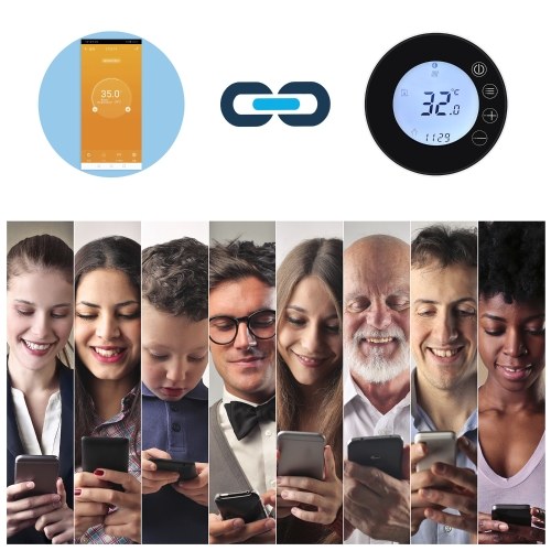 

Tuya WiFi LCD Display Intelligent Thermostat Programmable Temperature Controller APP Control Compatible with Alexa Google Home Voice Control