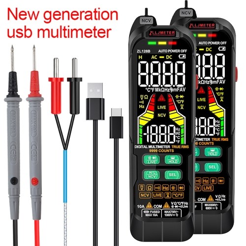 Digital Multimeter Professional Tester Meter Alternating Current Direct Current Voltage Multimetro True RMS Capacitance Temp Detector Multitester 