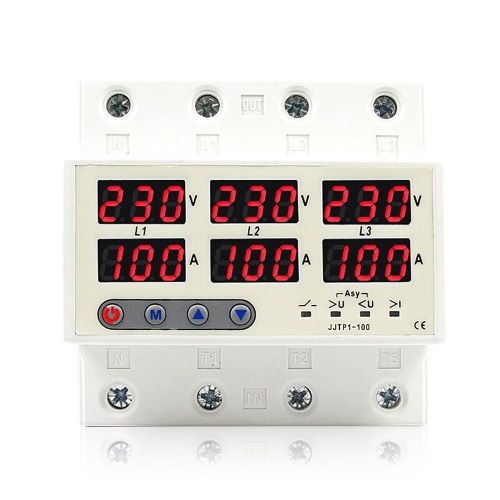 LCD Display Self-reset Protector Overvoltage Undervoltage Current Limiting Circuit Breaker Phase Lost Zeroloss Phase Sequence Voltage Unbalance Protector Overload Automatic Power Off Reclosure Switch 