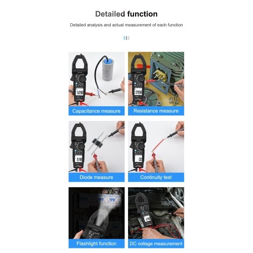 

Mestek Digital Clamp Multimeter Multifunction Voltmeter Tester Amp Volt Meter Auto-ranging NCV True RMS 6000 Counts Voltage Current Resistance Capacitance Temperature Diodes Continuity Measurement Device