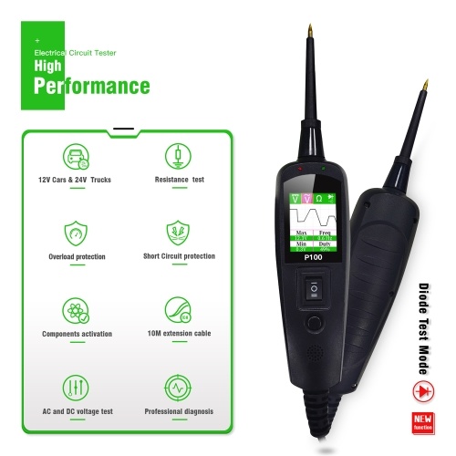 Automotive Circuit Tester Power Circuit Probe Kit Car Voltage/Resistant Tester Diagnostic Tool 2M Cable 