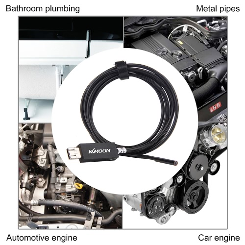 

KKmoon 5.5mm 2-in-1 USB2.0 Micro USB Endoscope Waterproof Handheld Borescope Inspection Camera 0.3 Megapixel CMOS with 6pcs Adjustable LED Lights and 2M/5M/10M Cable for Android Smartphones with OTG Function PC Laptops Computers