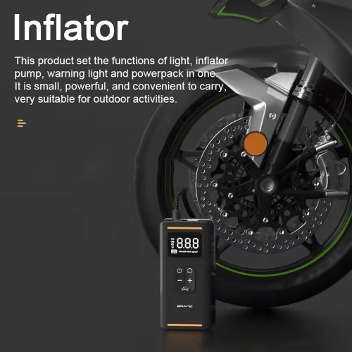 

Multifunctional Portable Cordless Electric Inflator Outdoor High Power Car Tire Inflator Pump Handheld Camping Light Digital Display Ball Inflator