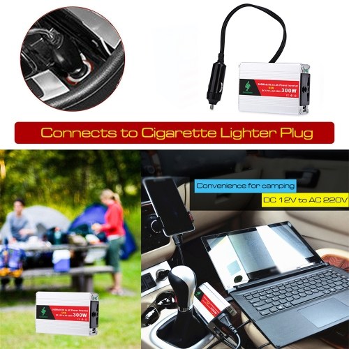 Portable Inverter Car Power Inverters DC12Volt To AC220Volt Transformer 300W Car Power Converter USB Adapter Auto Inverters 