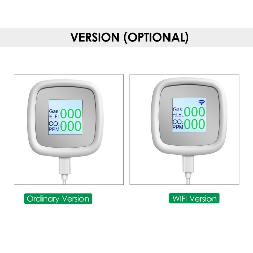 WIFI Combustible Gas Detector Digital  Gas Leak Tester Intelligent Air Quality Detector with Sound Alarm APP Notification Pushing SmartLife Tuya APP Remote Control 