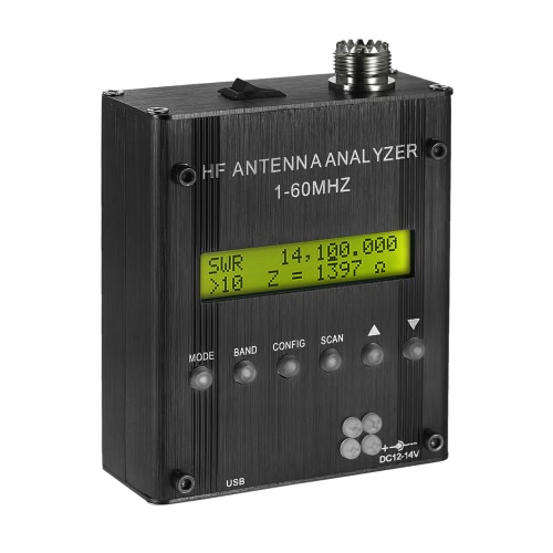 MR300 Digital Kurzwellen-Antennen-Analysator Messgerät Tester 1-60MHz RF SWR für Ham Radio