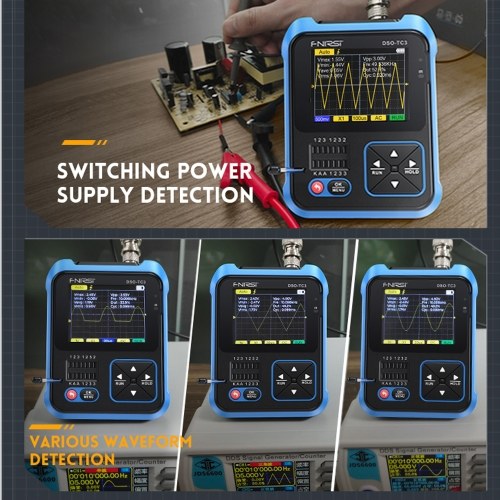 FNIRSI DSO-TC3 3in1 Digital Oscilloscope Transistor Tester Function Signal Generator with 2.4 inch TFT Display (High Configuration) 