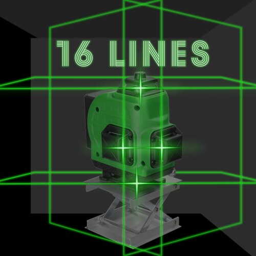 

Multifunctional 16 Lines Laser Level 3° Self-leveling Machine Rechargeable Lithium Battery Leveling Tool Omnidirectional Ground Wall Sticker Waterproof Home Improvement Tools Set