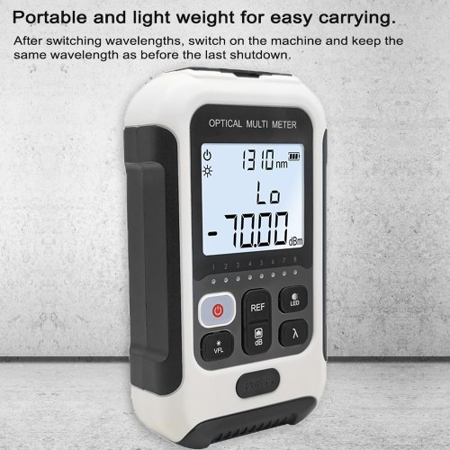 Portable 3 in 1 Optical Power Meter High Accurancy Network Tester Digital Display Optical Fiber Tester with LED Light (Type B -50 to 26dBm) 