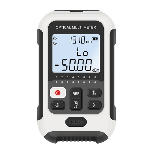 Portable 3 in 1 Optical Power Meter High Accurancy Network Tester Digital Display Optical Fiber Tester with LED Light (Type B -50 to 26dBm) 