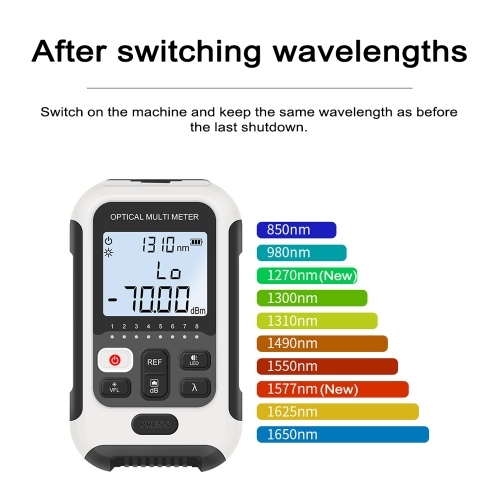 Portable 3 in 1 Optical Power Meter High Accurancy Network Tester Digital Display Optical Fiber Tester with LED Light (Type B -50 to 26dBm) 