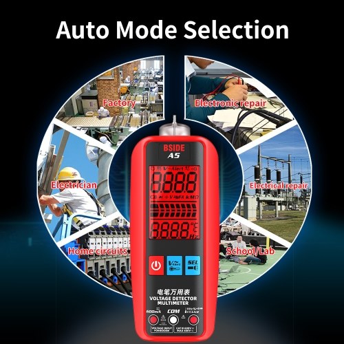 Digital Multimeter Professional Voltage Current Resistance Frequency Capacitance Diode Temperature Capacitance Measurement Test Meter Temp Detector Multitester Digital Backlight Display Tester 