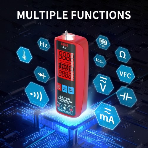 Digital Multimeter Professional Voltage Current Resistance Frequency Capacitance Diode Temperature Capacitance Measurement Test Meter Temp Detector Multitester Digital Backlight Display Tester 