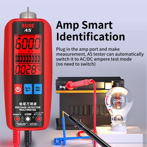 Digital Multimeter Professional Voltage Current Resistance Frequency Capacitance Diode Temperature Capacitance Measurement Test Meter Temp Detector Multitester Digital Backlight Display Tester 