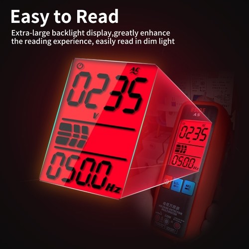 Digital Multimeter Professional Voltage Current Resistance Frequency Capacitance Diode Temperature Capacitance Measurement Test Meter Temp Detector Multitester Digital Backlight Display Tester 