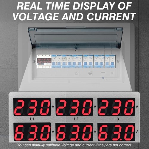 Three Phase Voltage and Current Protector Synchronous and Asynchronous Working Modes Design with Automatic Power Off and Automatic Reset Function 100A 