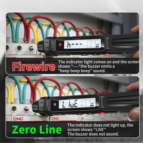 2in1 Electric Test Pen Digital Multimeter Professional Voltage Current Resistance Measurement Test Meter Live Wire Recognition Data-hold LCD Display Tester 