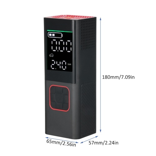 Portable Tire Inflator 160PSI Cordless Air Pump with LCD Screen for Car Tires Motorcycle Bike Bicycles with 2600mAh Rechargeable Battery 