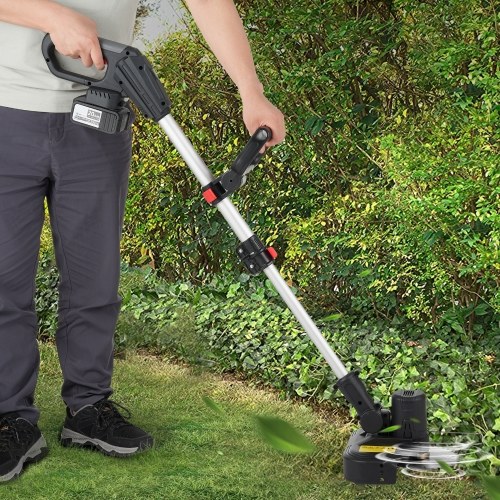 Electric Weed Wacker Cordless Battery Powered Weed Eater 21V Brushless Grass Trimmer Edger Lawn Tool with Power Display Screen Electric Weed Trimmer Tool for Garden and Yard