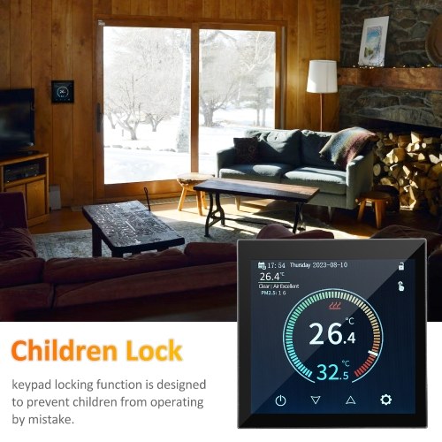 HYT001 WIFI Smart Heating Thermostat Digital Temperature Controller Mobile Phone APP Control Touchscreen LCD Display Weekly Programmable Thermostat Anti-freeze for Home School Office Hotel Smart Life APP Control 