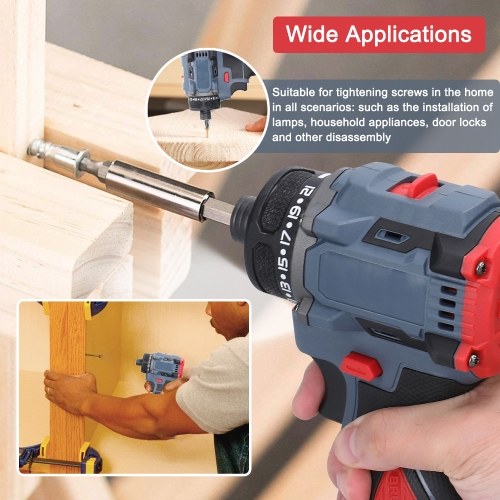 21V Multi-function Electric Screwdriver 55Nm Torque Brushless Motor Practical Screw Driver for Home Appliances Furniture Installation Automotive Electronics Repairing 