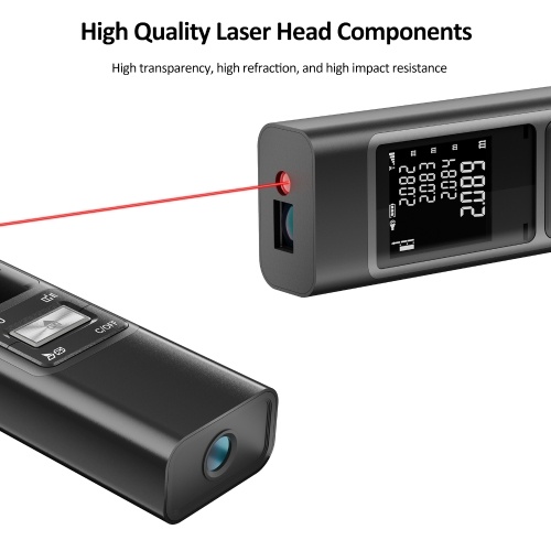 S40 Laser Distance Meter 40M Handheld Rangefinder ±2mm High Precision Digital Mini Distance Measuring Meter Indoor Rechargeable Electronic Space Measurement Device for Length Area Volume with Aluminium alloy Shell, 0.1s Measuring Speed 
