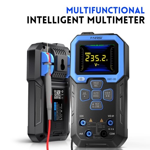10000 Counts Digital Multimeter 2.4-inch TFT Display Handheld Multimeter Professional True RMS Voltage Resistance Frequency Tester Temperature Measurement Meter with Automatic Shutdown Function 