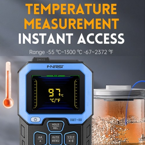 10000 Counts Digital Multimeter 2.4-inch TFT Display Handheld Multimeter Professional True RMS Voltage Resistance Frequency Tester Temperature Measurement Meter with Automatic Shutdown Function 