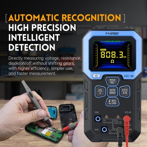 10000 Counts Digital Multimeter 2.4-inch TFT Display Handheld Multimeter Professional True RMS Voltage Resistance Frequency Tester Temperature Measurement Meter with Automatic Shutdown Function 