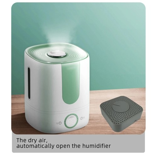 Tuya WiFi Intelligent Air Quality Monitor 5-in-1 Air Housekeeper HCHO/CO2/VOC/Temperature/Humidity Detector Support Remote APP Control Alarm Function Compatible with Alexa Google Home for Home Office 