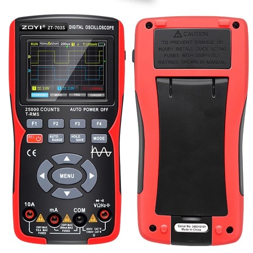 3in1 Digital Multimeter 50MHz Bandwidth 280MS Sampling Rate PC Waveform Data Storage Dual Channel Oscilloscope Signal Generator ( High Configuration) 