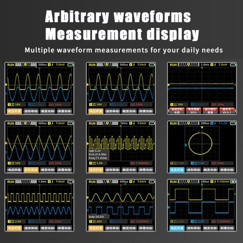 3in1 Digital Multimeter 50MHz Bandwidth 280MS Sampling Rate PC Waveform Data Storage Dual Channel Oscilloscope Signal Generator ( High Configuration) 