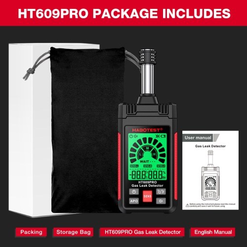 HABOTEST HT609PRO Gas Leak Detector 50-1000PPM Natural Gas Detector 