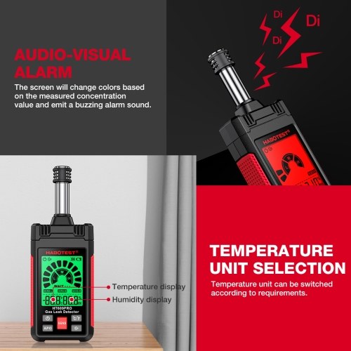 HABOTEST HT609PRO Gas Leak Detector 50-1000PPM Natural Gas Detector 