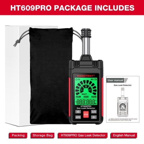HABOTEST HT609PRO Gas Leak Detector 50-1000PPM Natural Gas Detector 