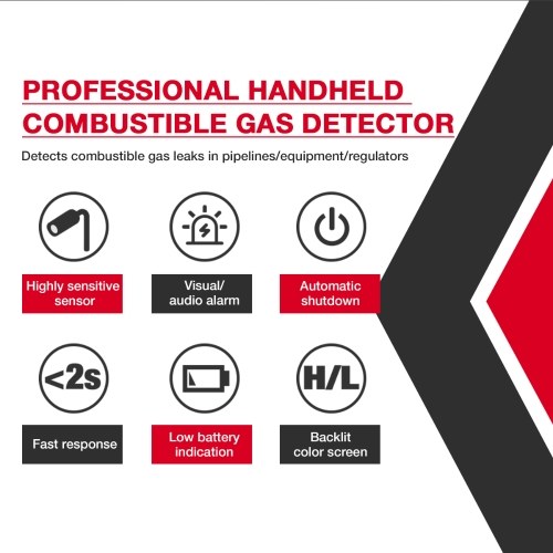 HABOTEST HT609PRO Gas Leak Detector 50-1000PPM Natural Gas Detector 