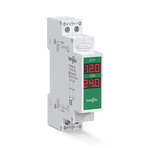 Compact DirectCurrent Voltage Meter DC11V-310V Intelligent LED Digital Display Voltmeter Rail Mount Voltage Detector 